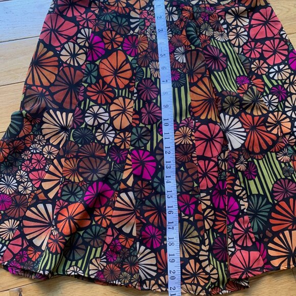 Spense Floral A-Line Skirt – Retro Multicolor Print – Size Large - Picture 3 of 7
